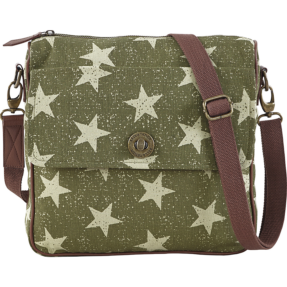 Bella Taylor Vintage Star Olive Journey Crossbody Green Bella Taylor Fabric Handbags