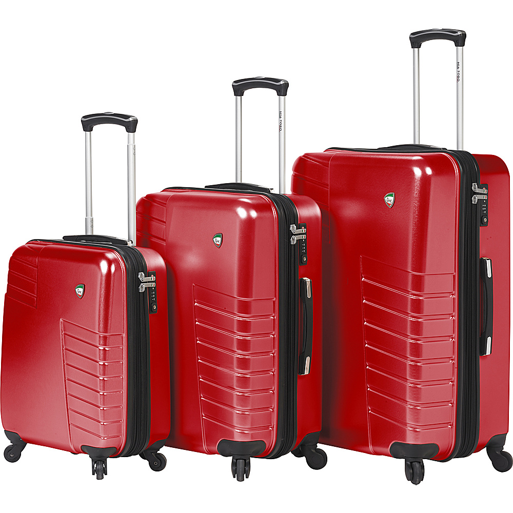 Mia Toro ITALY Mondavio Luggage Set Red Mia Toro ITALY Luggage Sets
