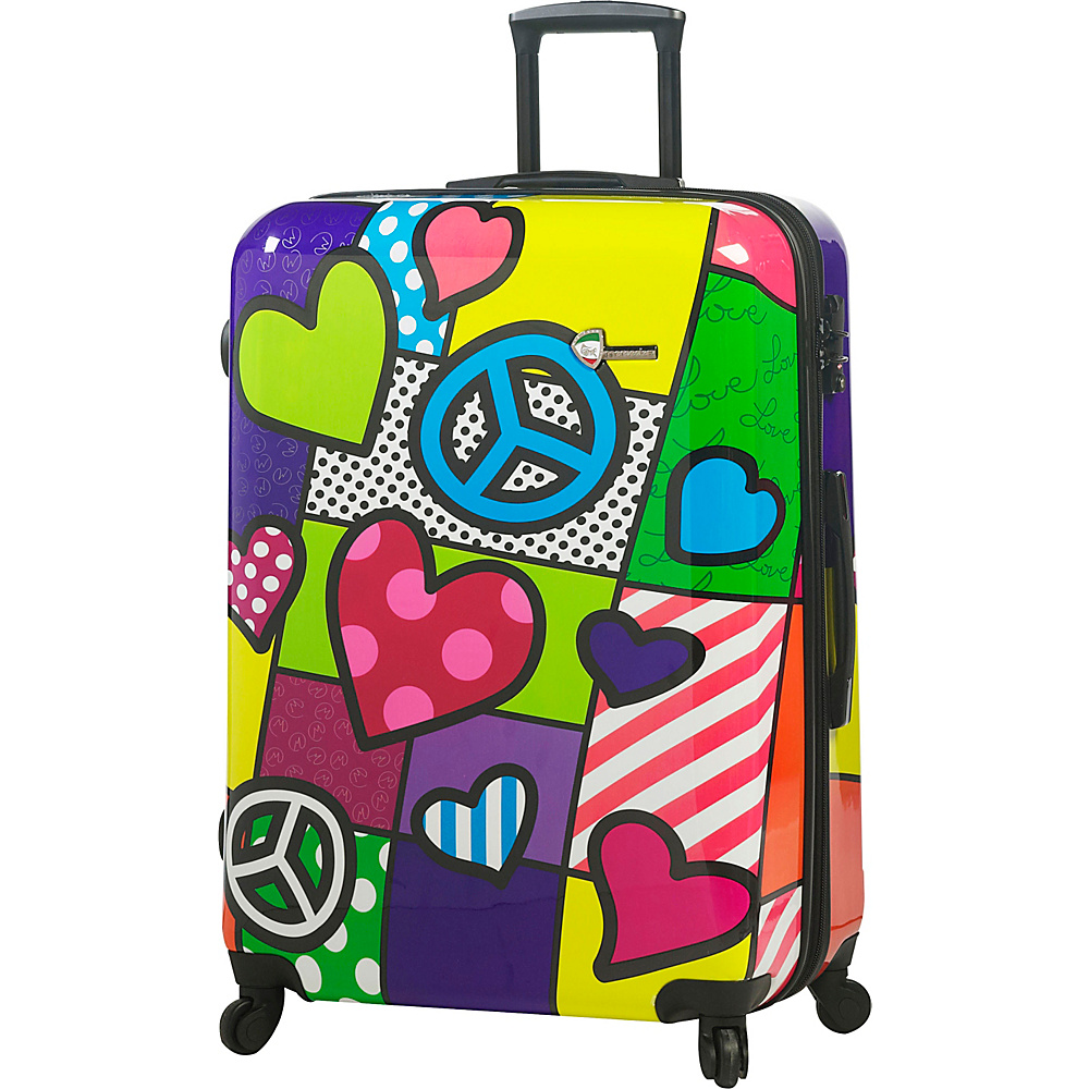 Mia Toro ITALY Peace and Love 28 Luggage Multicolor Mia Toro ITALY Large Rolling Luggage