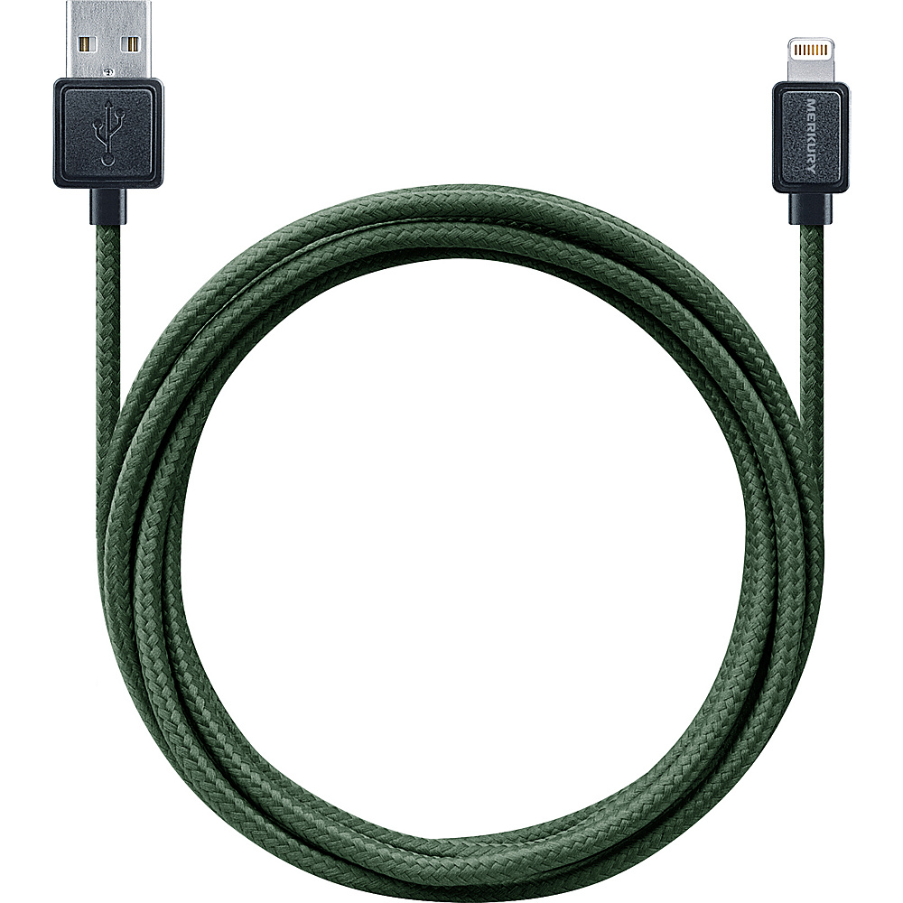 Merkury Innovations Threads 5 Fabric Apple MFi Certified Lightning Cable Hunter Green Merkury Innovations Electronics