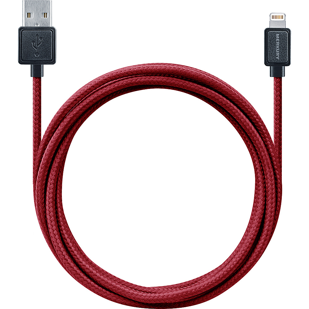 Merkury Innovations Threads 5 Fabric Apple MFi Certified Lightning Cable Red Merkury Innovations Electronics