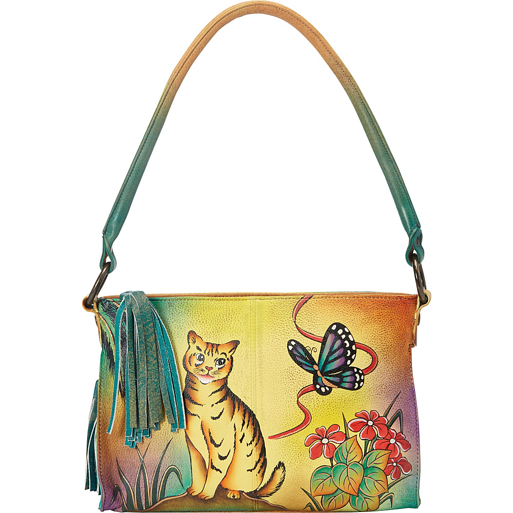 ANNA by Anuschka Hand Painted Shoulder Bag Cat ANNA by Anuschka Leather Handbags