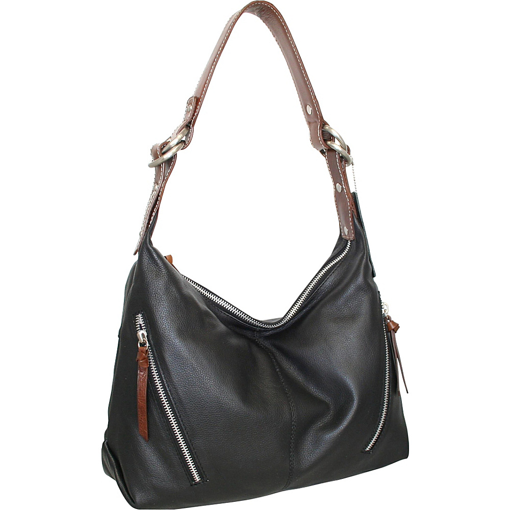 Nino Bossi Barbara Ann Hobo Black Nino Bossi Leather Handbags