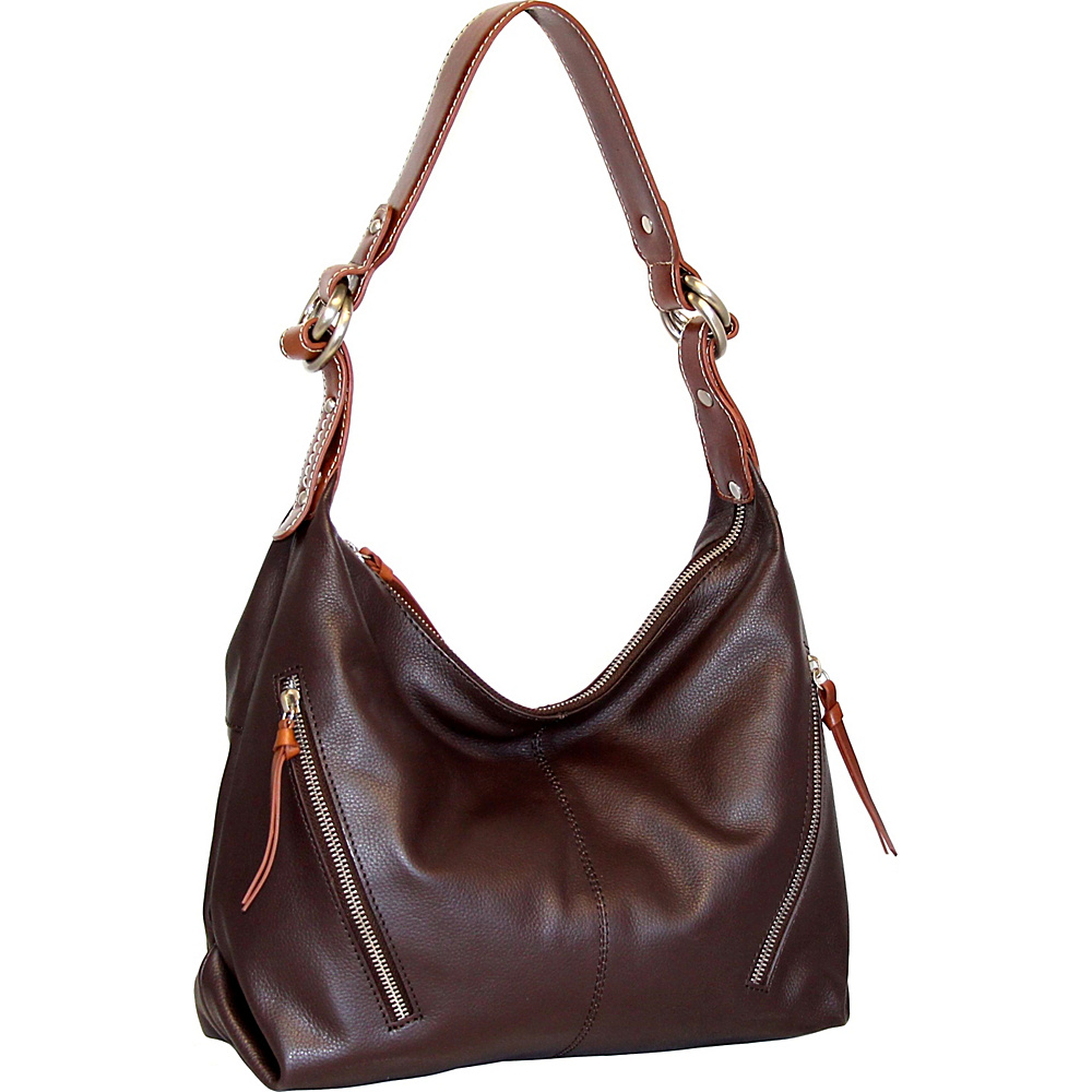 Nino Bossi Barbara Ann Hobo Chocolate Nino Bossi Leather Handbags