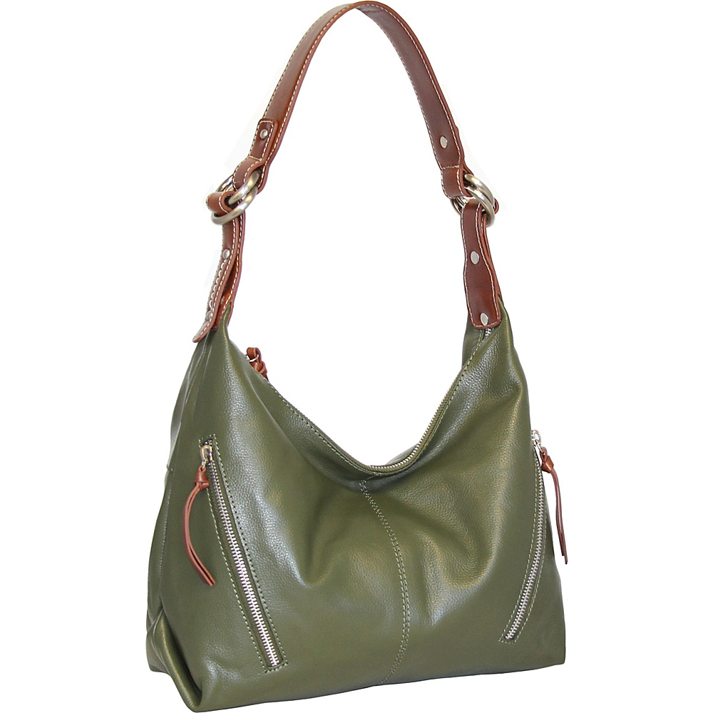 Nino Bossi Barbara Ann Hobo Green Nino Bossi Leather Handbags