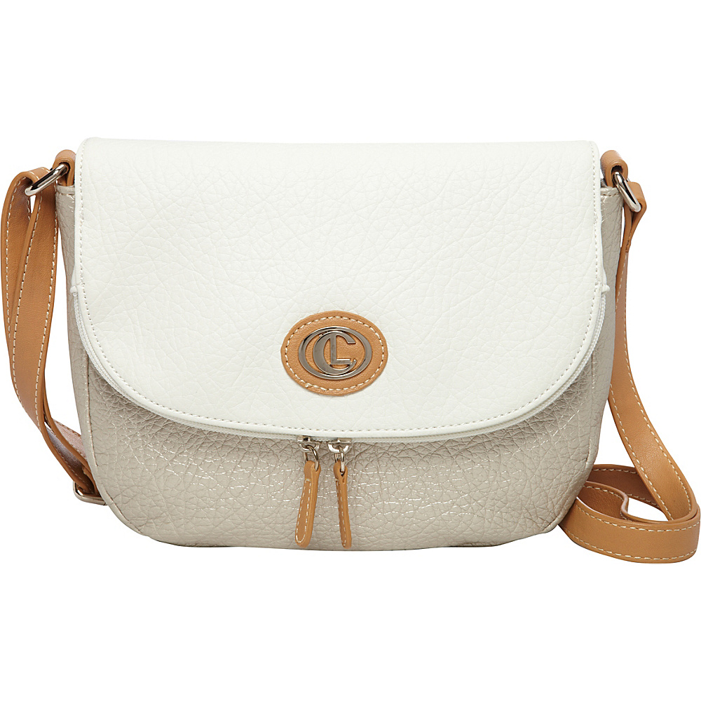 Aurielle Carryland Contempo Pebble Saddle Cross Body Pearly Shell Aurielle Carryland Manmade Handbags