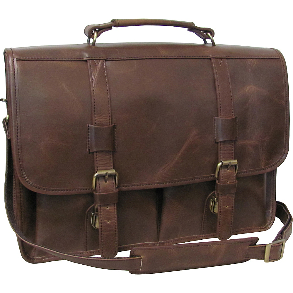 AmeriLeather Heritage Distressed Brown Laptop Briefcase Distressed Brown 3 AmeriLeather Non Wheeled Business Cases