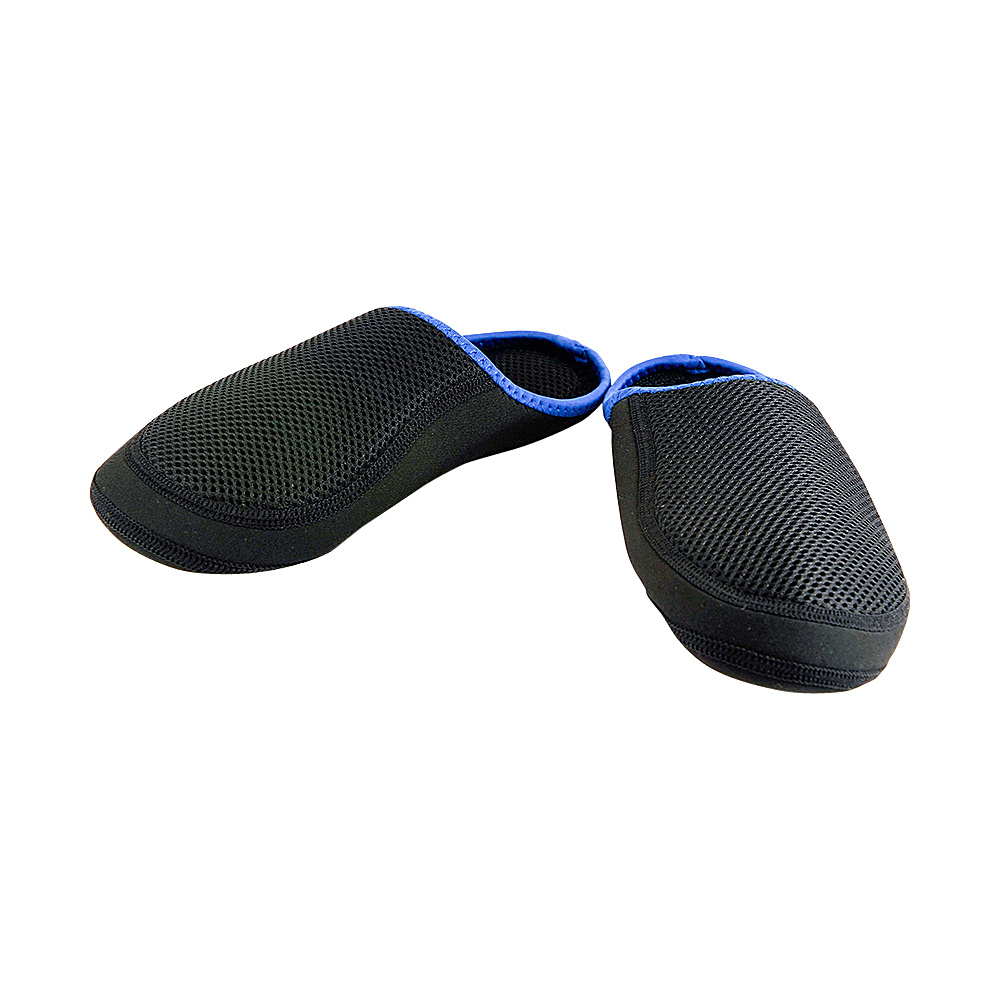 NuFoot Cushies Travel Slippers Black Mesh Royal Trim Medium NuFoot Women s Footwear