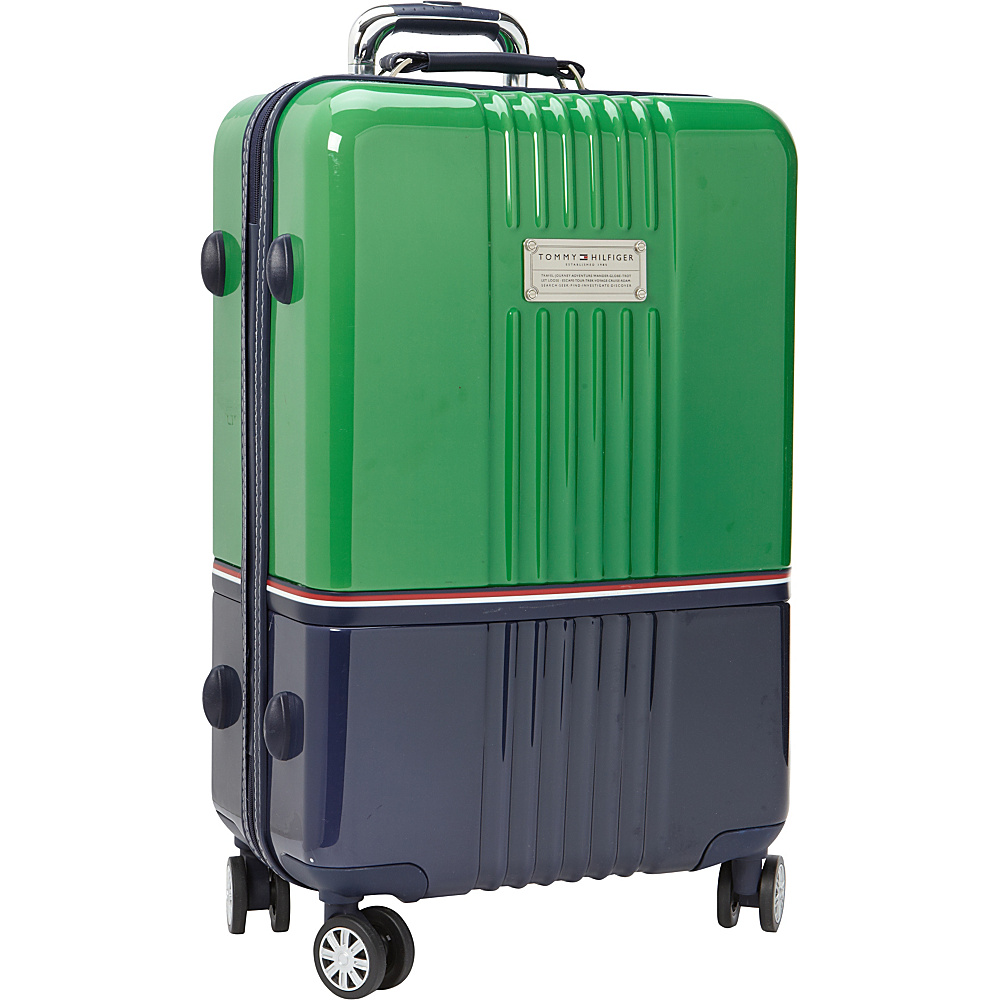 Tommy Hilfiger Luggage Duo Chrome 24 Hardside Upright Spinner Green Navy Tommy Hilfiger Luggage Softside Checked