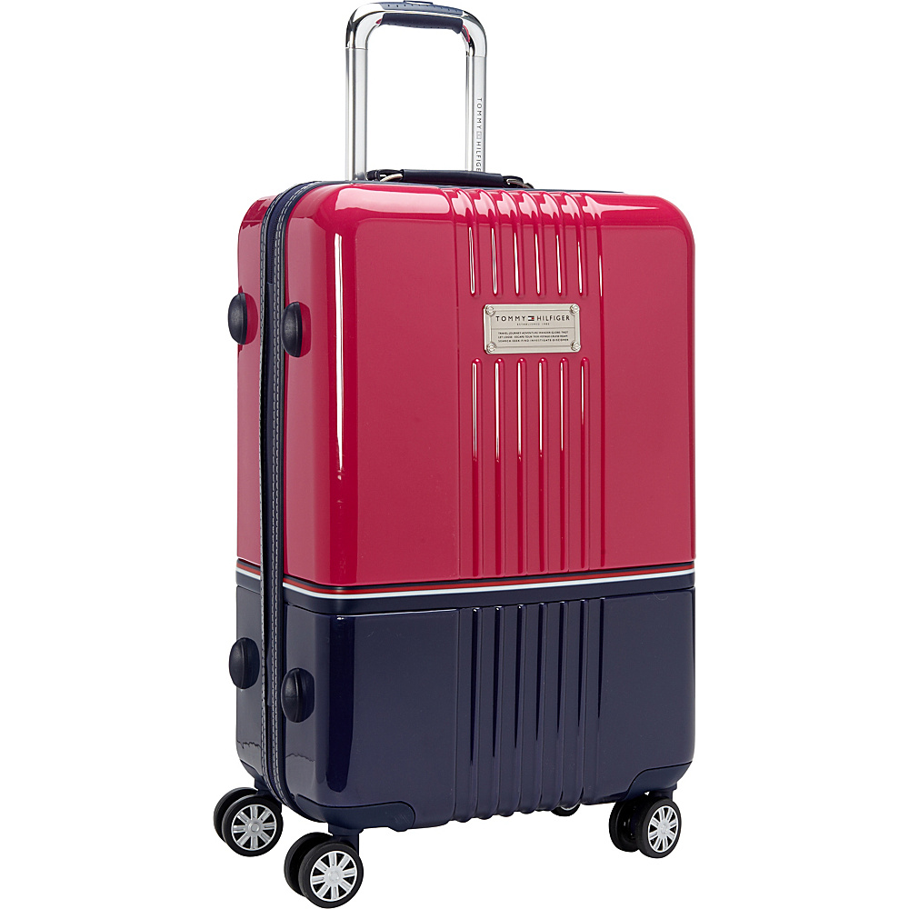 Tommy Hilfiger Luggage Duo Chrome 24 Hardside Upright Spinner Pink Navy Tommy Hilfiger Luggage Softside Checked