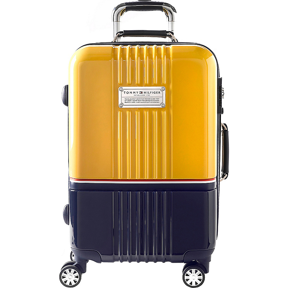 Tommy Hilfiger Luggage Duo Chrome 24 Hardside Upright Spinner Yellow Navy Tommy Hilfiger Luggage Softside Checked