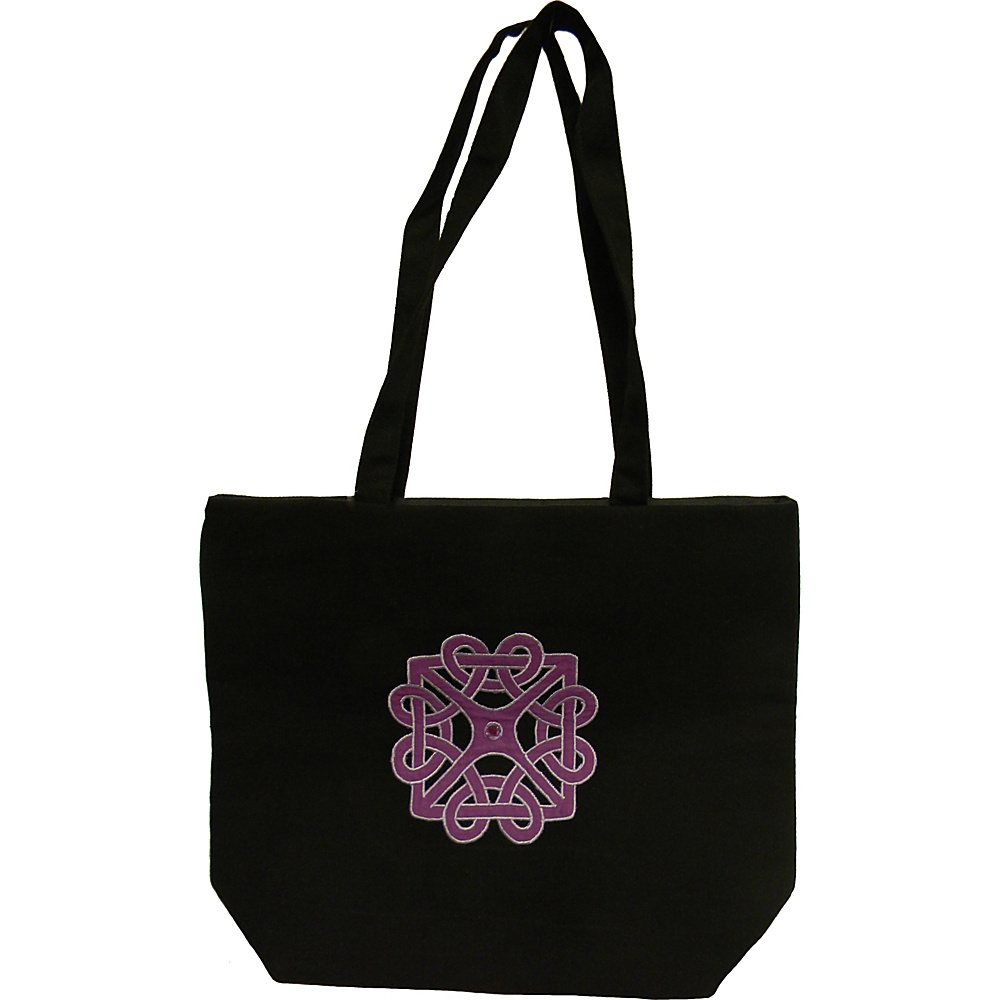Donna Bella Designs Handcrafted Embroidered Tote Purple Donna Bella Designs Fabric Handbags