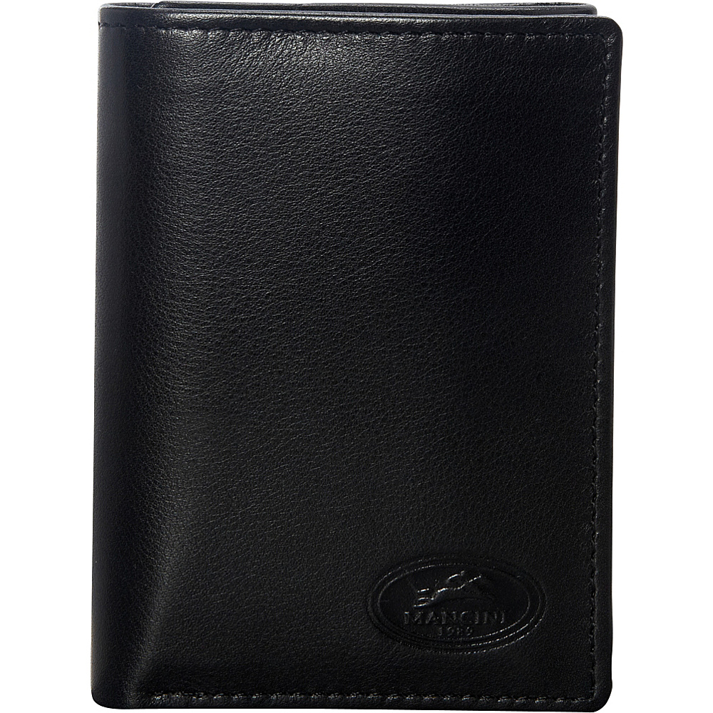 Mancini Leather Goods Mens RFID Secure Trifold Wing Wallet Black Mancini Leather Goods Men s Wallets