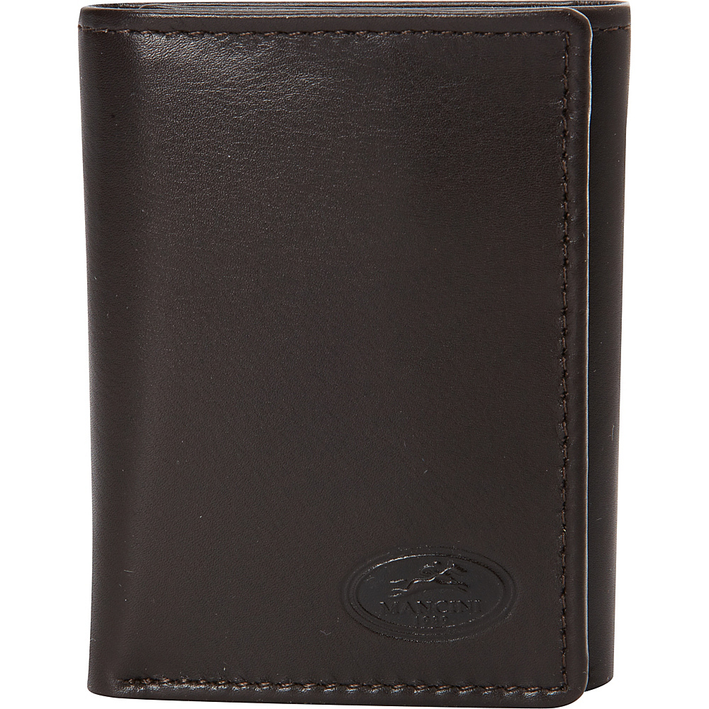 Mancini Leather Goods Mens RFID Secure Trifold Wing Wallet Brown Mancini Leather Goods Men s Wallets