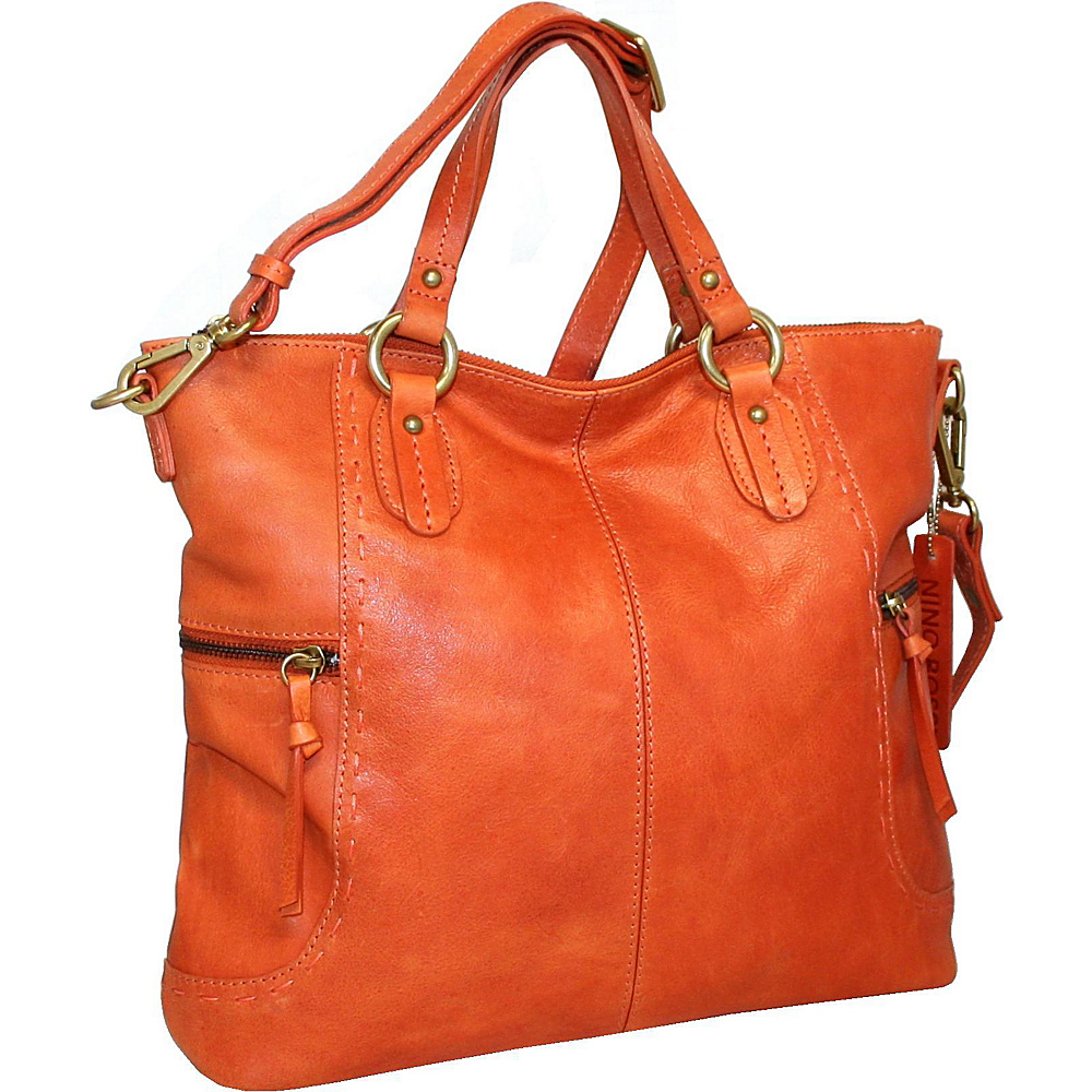 Nino Bossi Jackie and Diane Tote Orange Nino Bossi Leather Handbags