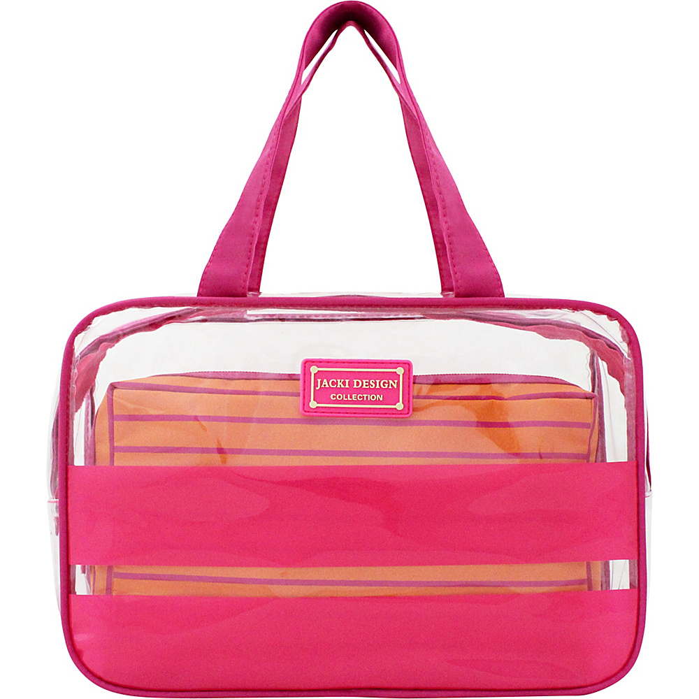 Jacki Design Felicita 2 Piece Travel Bag Set Pink Jacki Design Toiletry Kits