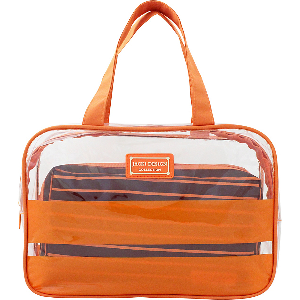 Jacki Design Felicita 2 Piece Travel Bag Set Orange Jacki Design Toiletry Kits