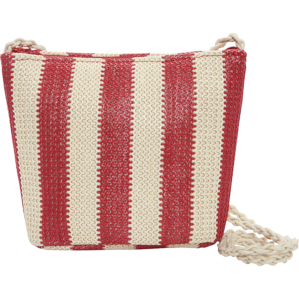 Magid Paper Straw Stripe Crossbody Red Magid Straw Handbags