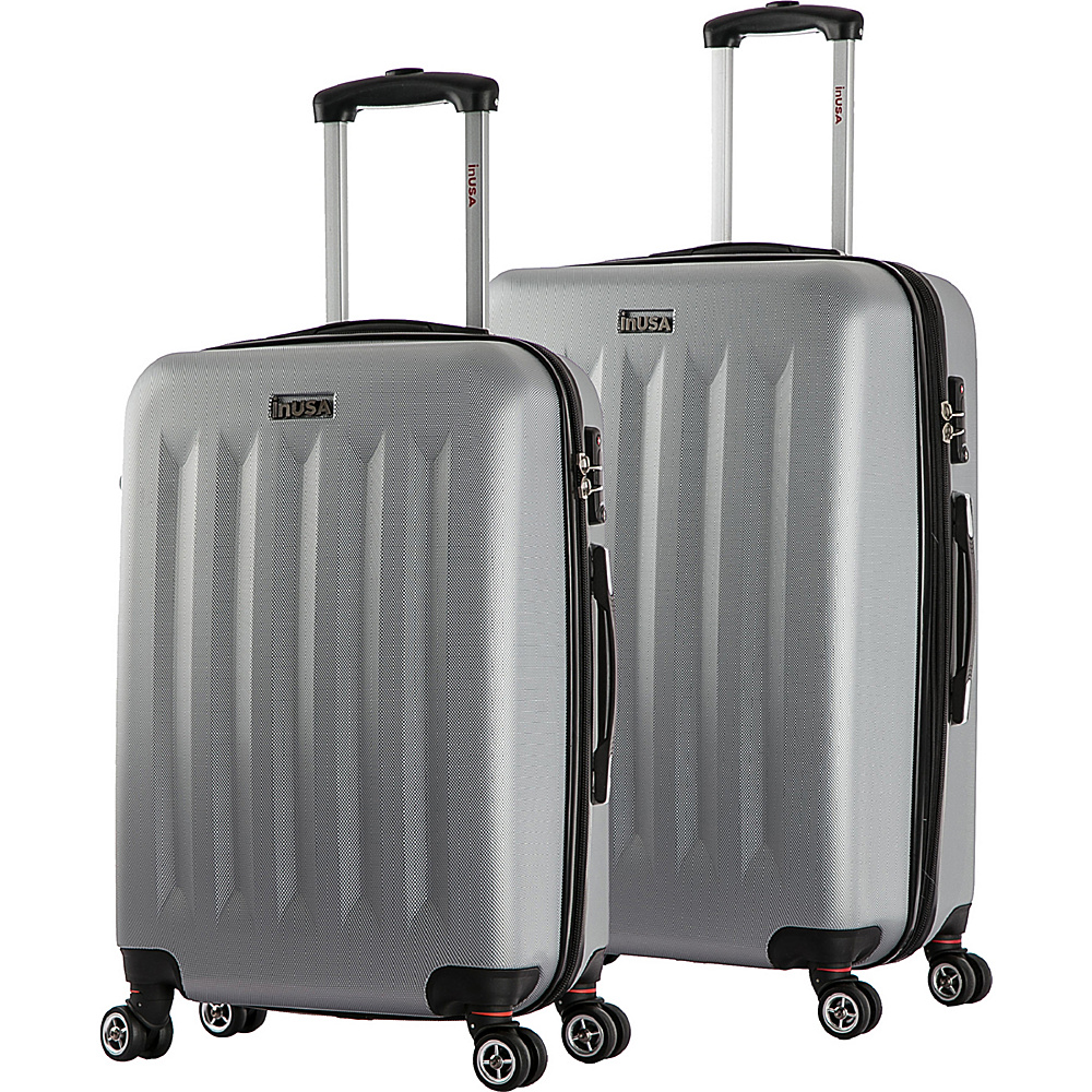 inUSA Philadelphia ML 2 Piece Lightweight Hardside Spinner Luggage Set Grey inUSA Luggage Sets