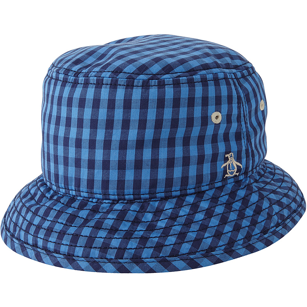 Original Penguin Mini Cheque Bucket Hat Directorie Blue L XL Original Penguin Hats Gloves Scarves