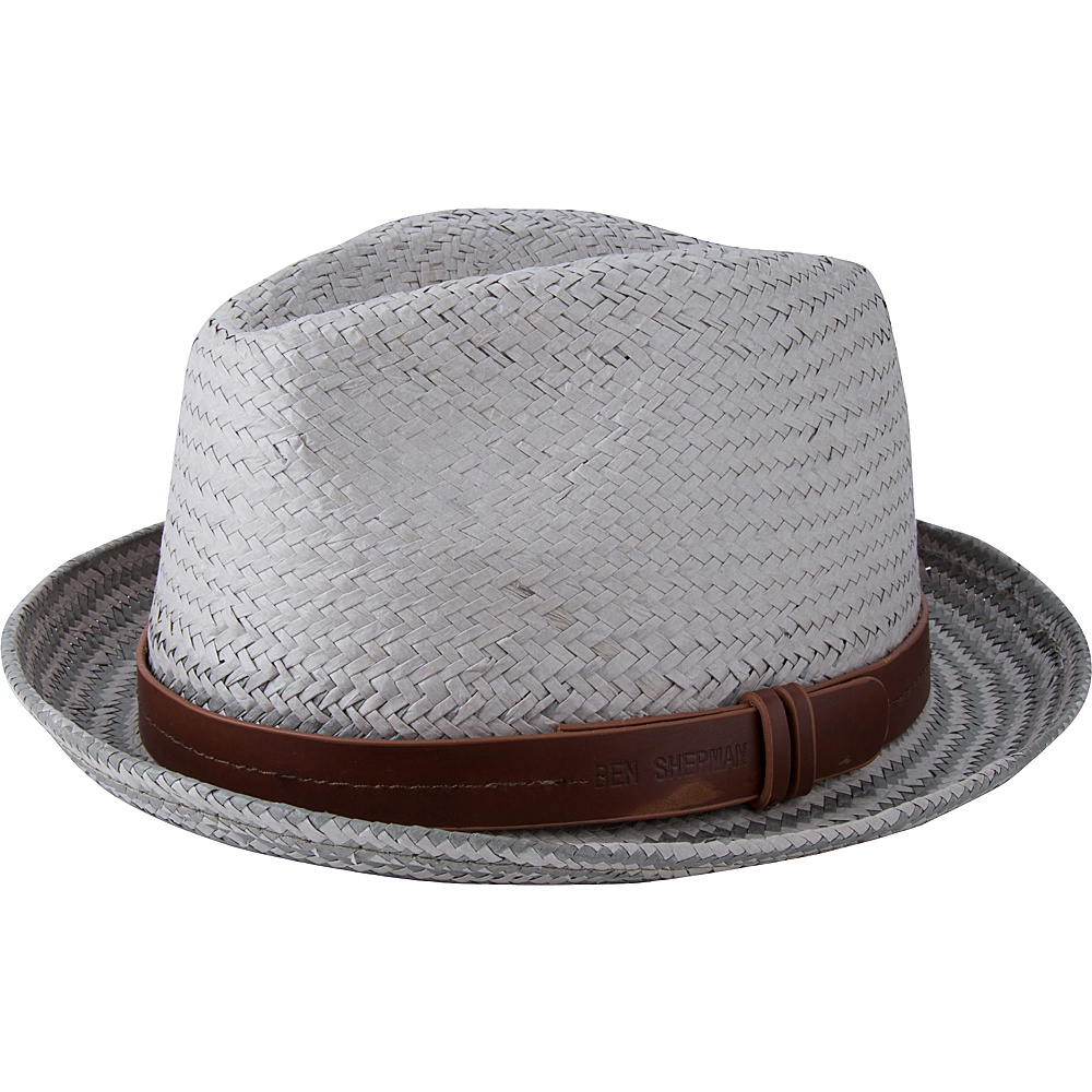 Ben Sherman Plaited Brim Trilby Hat Light Grey L XL Ben Sherman Hats Gloves Scarves