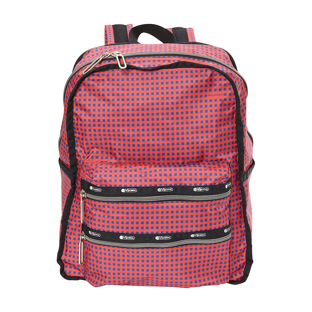 LeSportsac Functional Backpack Happy Check Blue C LeSportsac Everyday Backpacks
