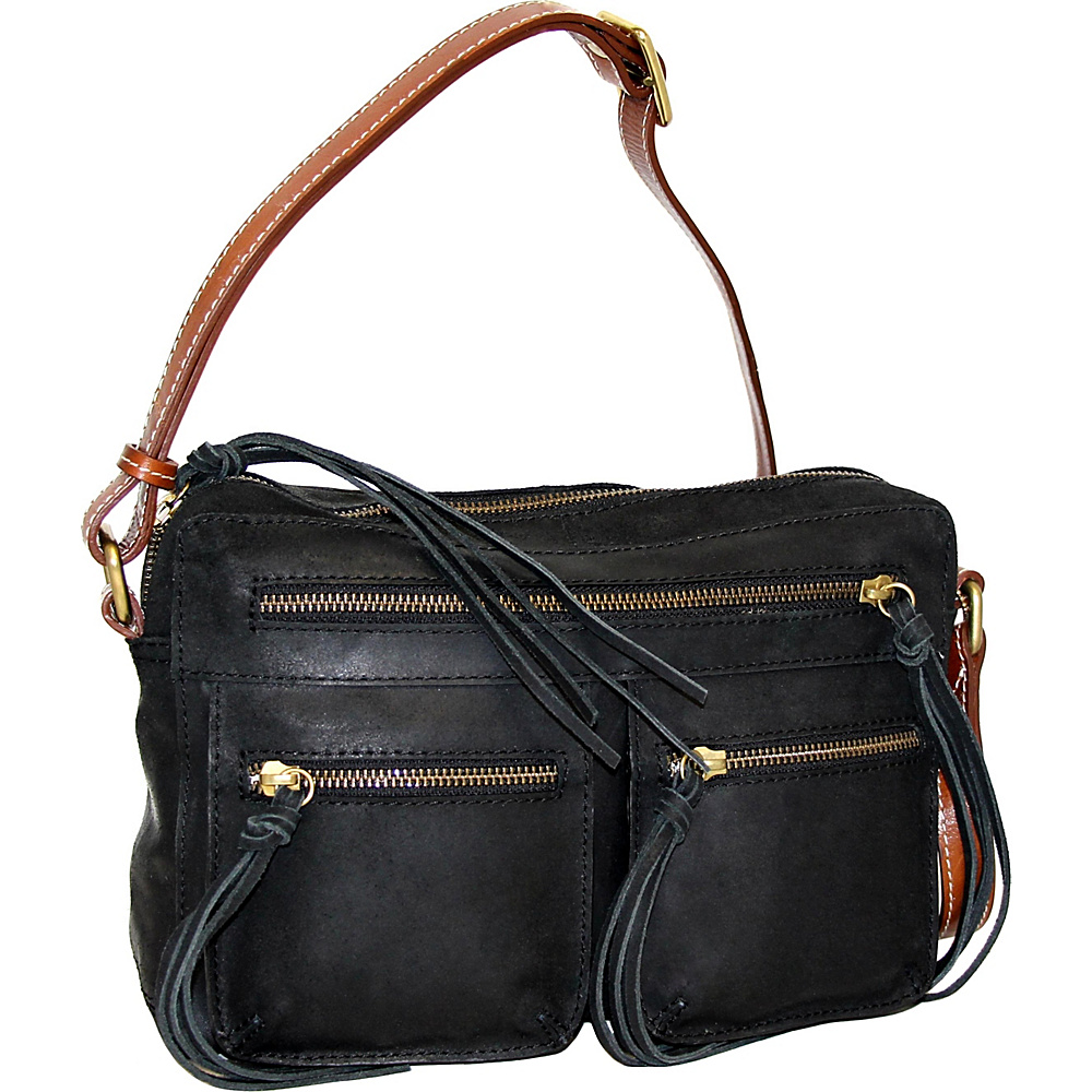 Nino Bossi Tess Teepee Crossbody Black Nino Bossi Leather Handbags