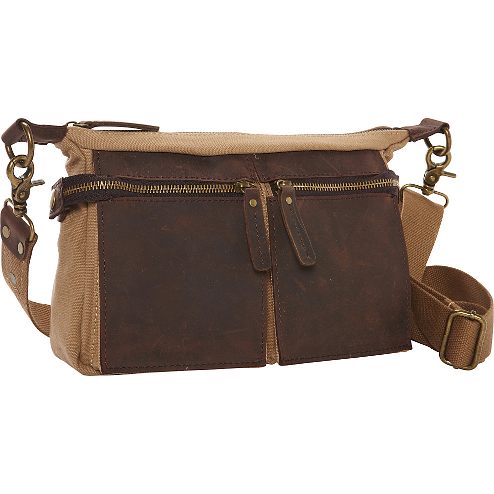 Vagabond Traveler Cotton Canvas Casual Style Messenger Bag Khaki Vagabond Traveler Messenger Bags