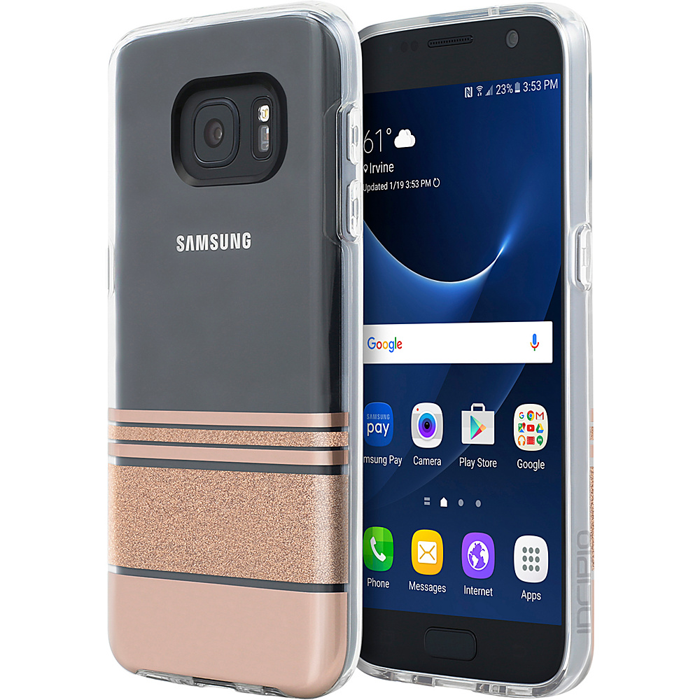 Incipio Design Series Hensley Stripes for Samsung Galaxy S7 Rose Gold Incipio Electronic Cases