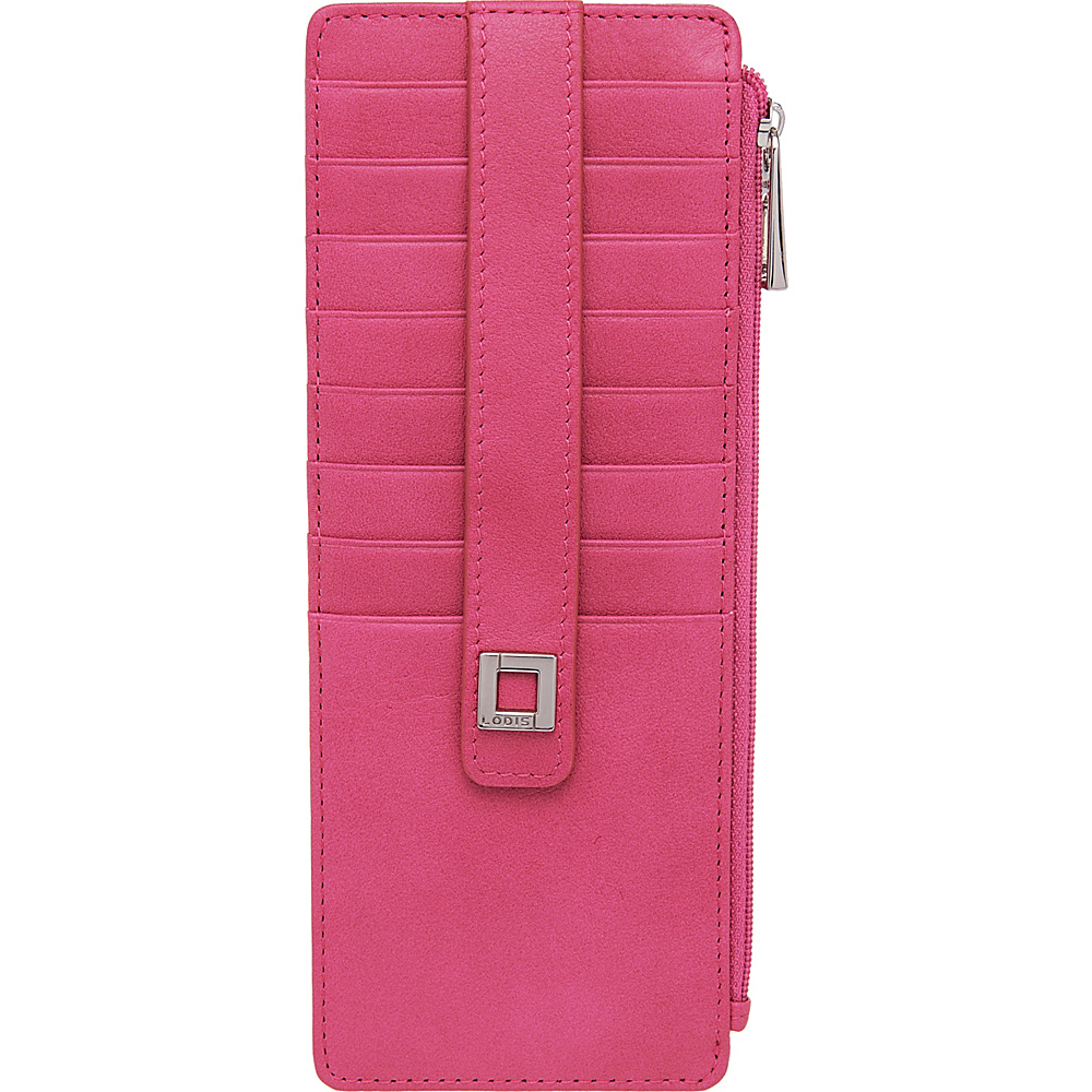 Lodis Artemis RFID Protection Credit Card Case With Zipper Fuchsia Lodis Women s Wallets