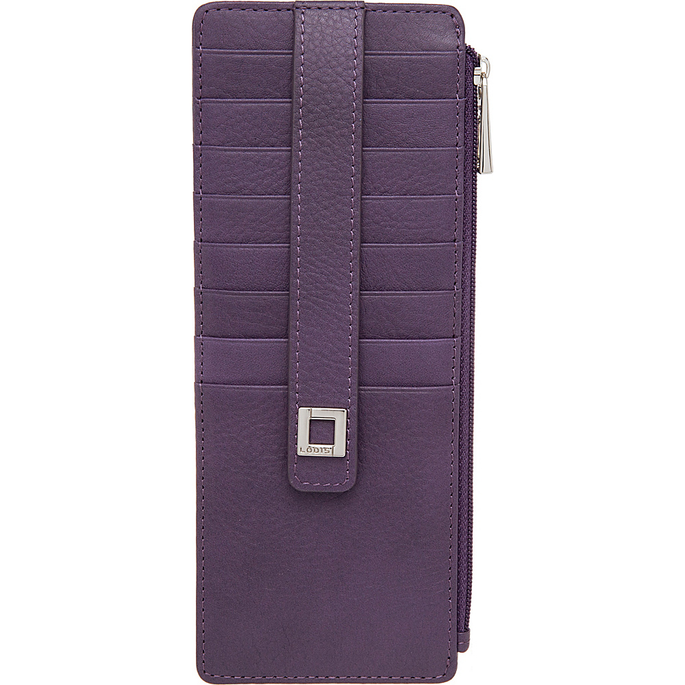 Lodis Artemis RFID Protection Credit Card Case With Zipper Purple Lodis Women s Wallets