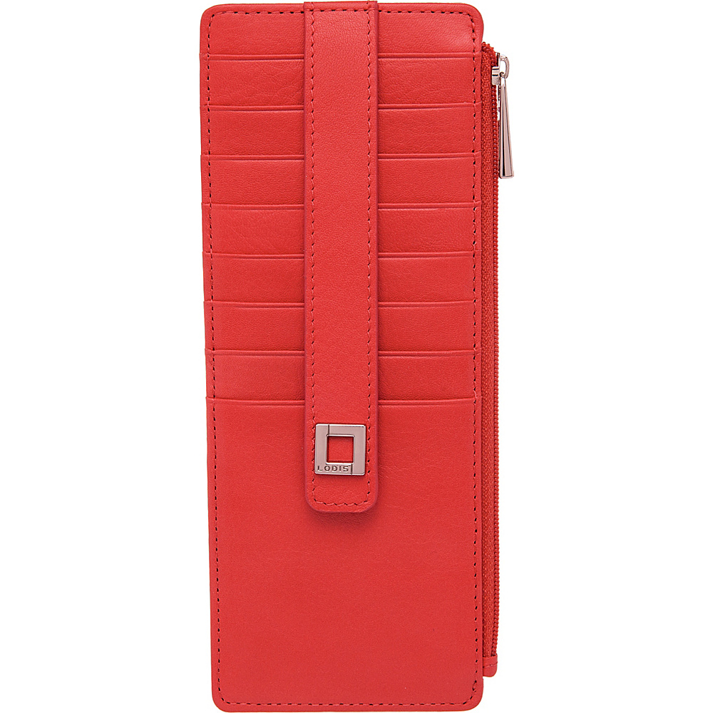 Lodis Artemis RFID Protection Credit Card Case With Zipper Red Lodis Women s Wallets