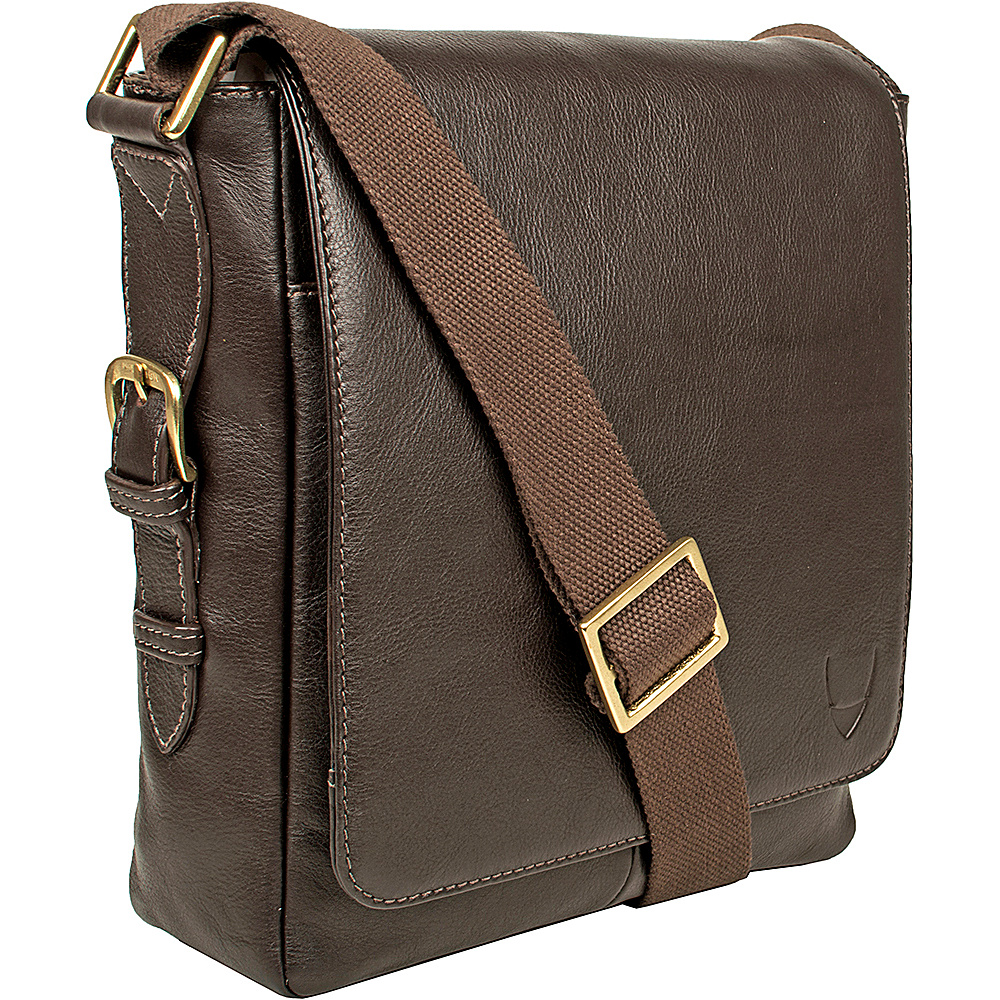 Hidesign William Vertical Leather Messenger Brown Hidesign Messenger Bags