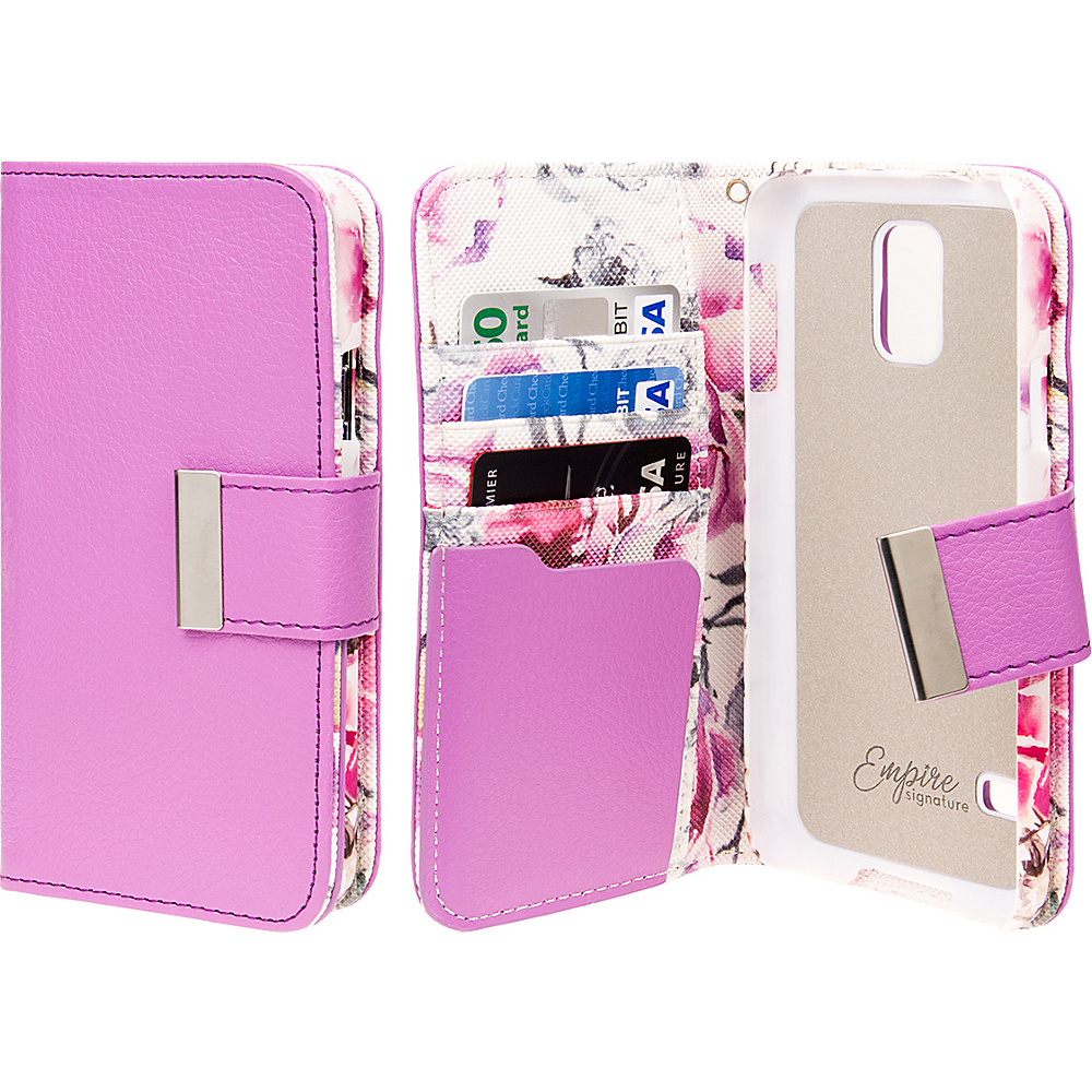 EMPIRE Klix Klutch Designer Wallet Case for Samsung Galaxy Mega 6.3 Pink Faded Flowers EMPIRE Personal Electronic Cases