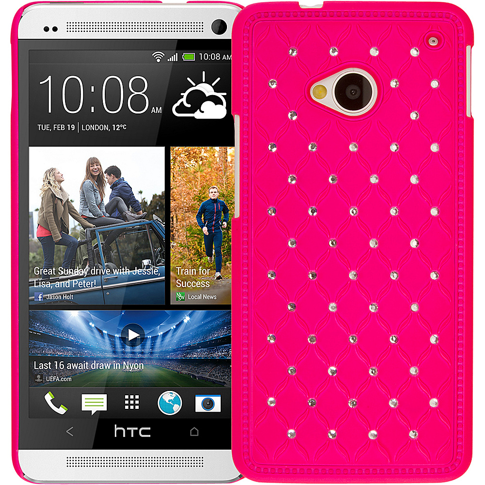 EMPIRE GLITZ Bling Accent Case for HTC One M7 Hot Pink EMPIRE Electronic Cases