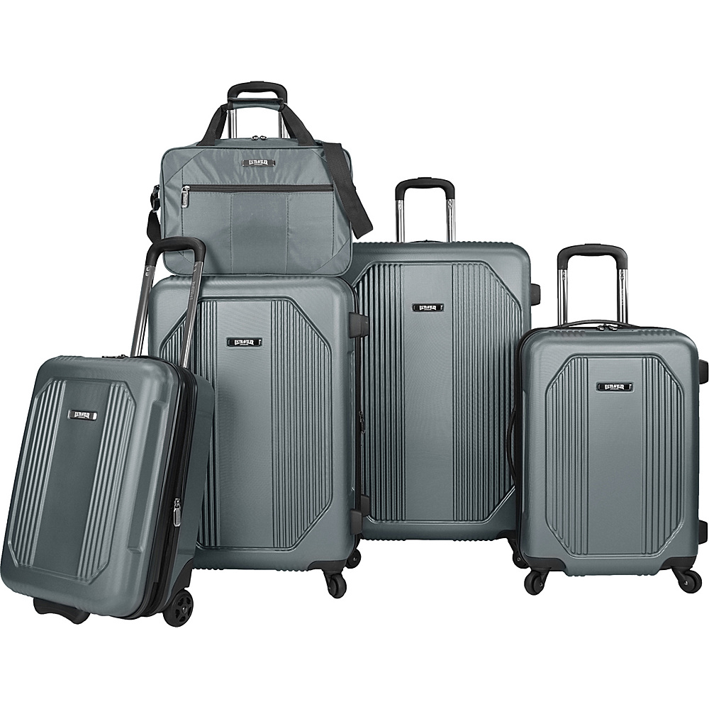 U.S. Traveler Bloomington 5 Piece Spinner Luggage Set Gray U.S. Traveler Luggage Sets