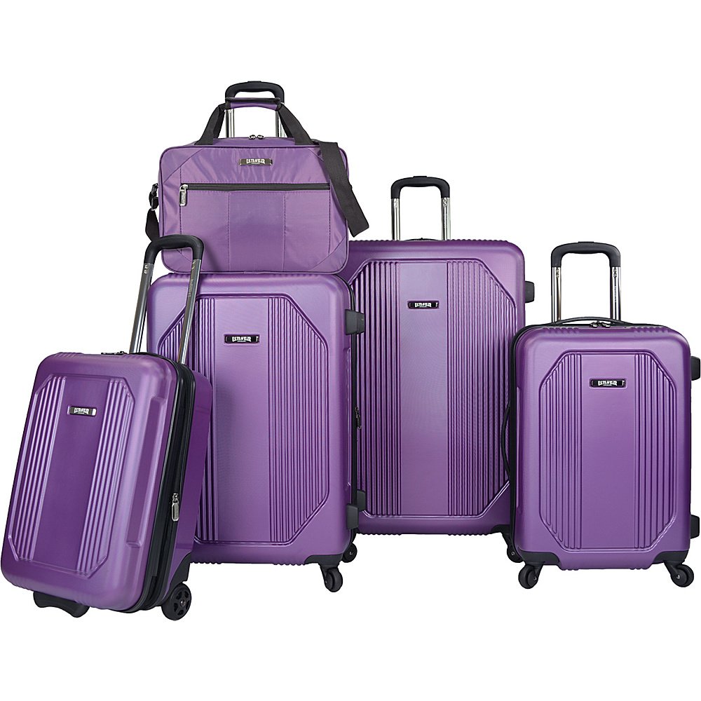 U.S. Traveler Bloomington 5 Piece Spinner Luggage Set Purple U.S. Traveler Luggage Sets