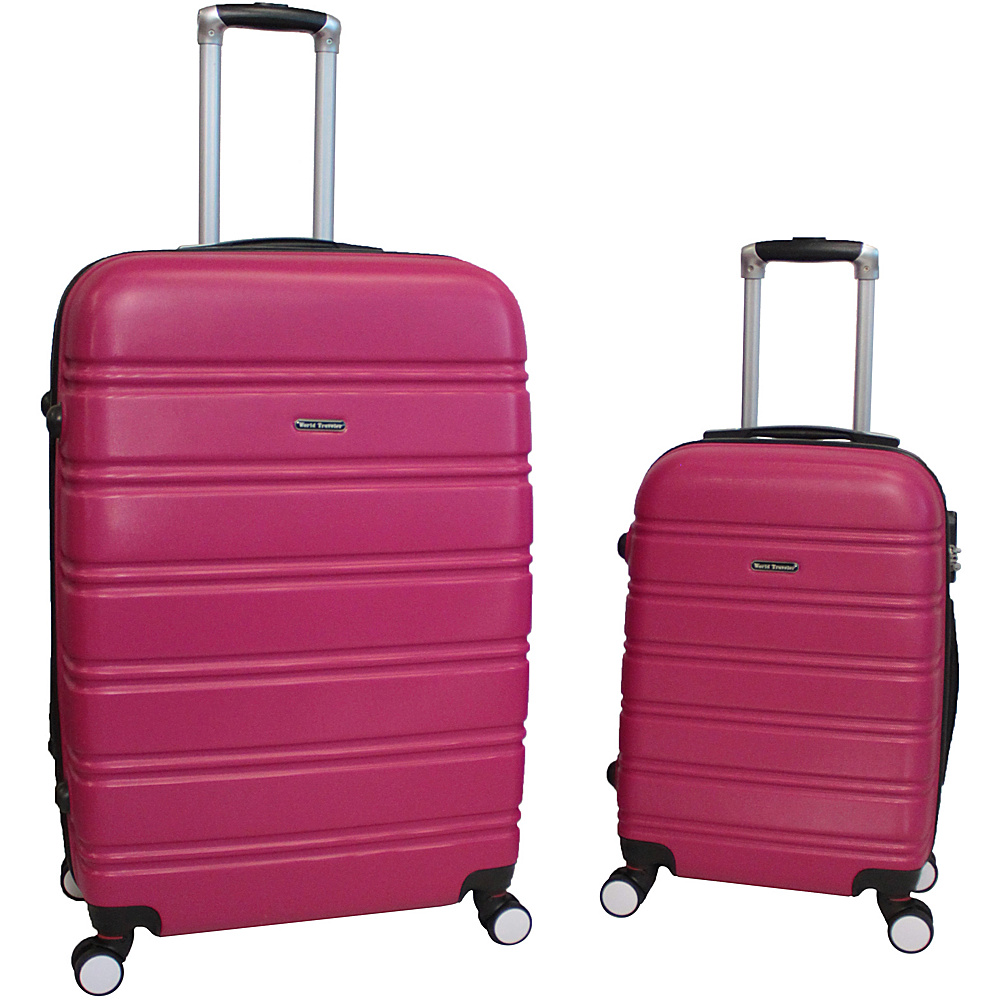 World Traveler Bristol 2 Piece Hardside Spinner Luggage Set Magenta World Traveler Luggage Sets