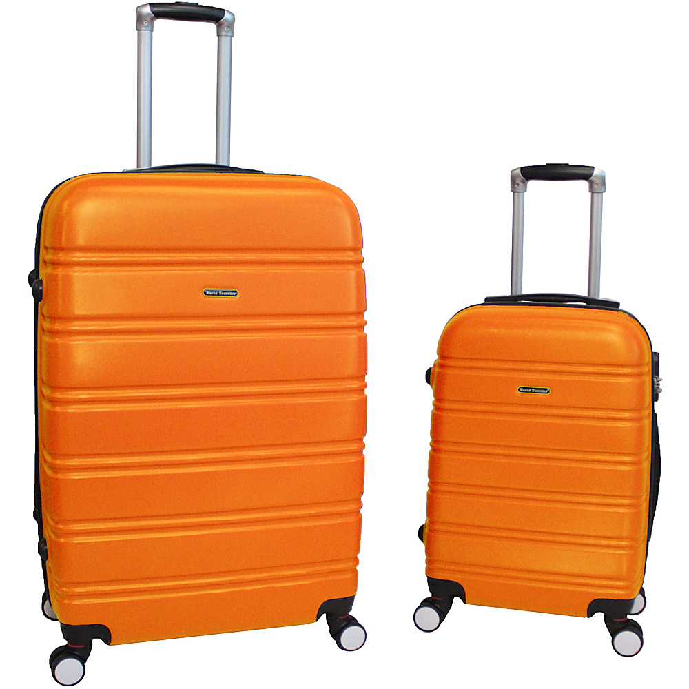 World Traveler Bristol 2 Piece Hardside Spinner Luggage Set Orange World Traveler Luggage Sets