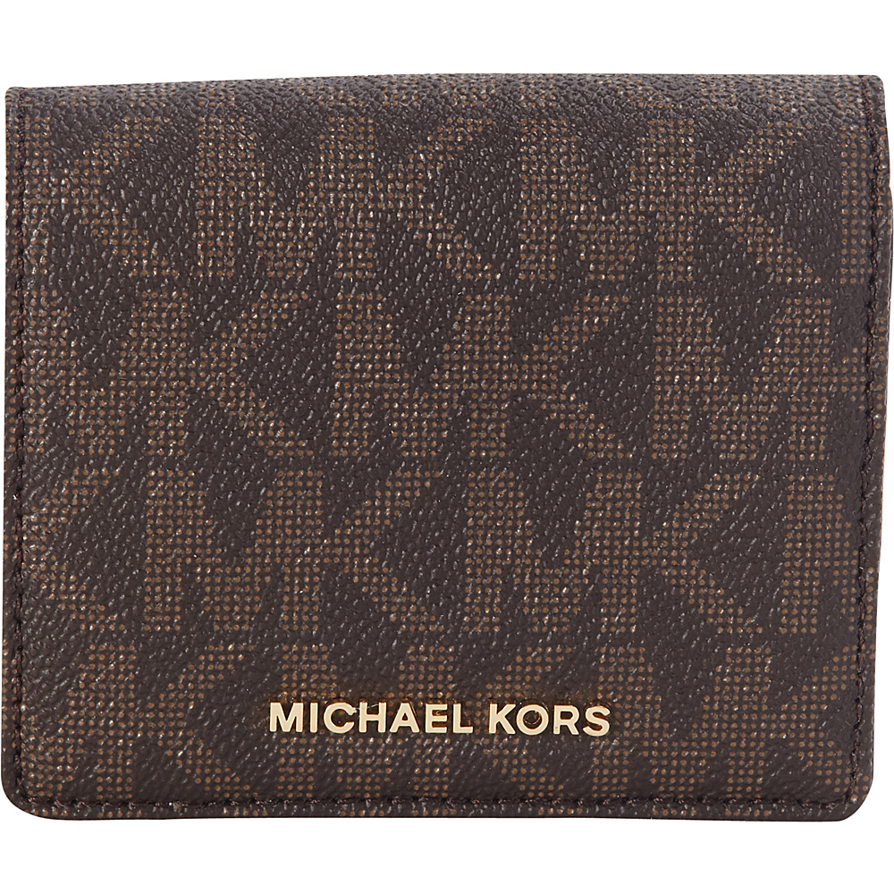 MICHAEL Michael Kors Jet Set Travel Carryall Card Case Brown MICHAEL Michael Kors Ladies Small Wallets