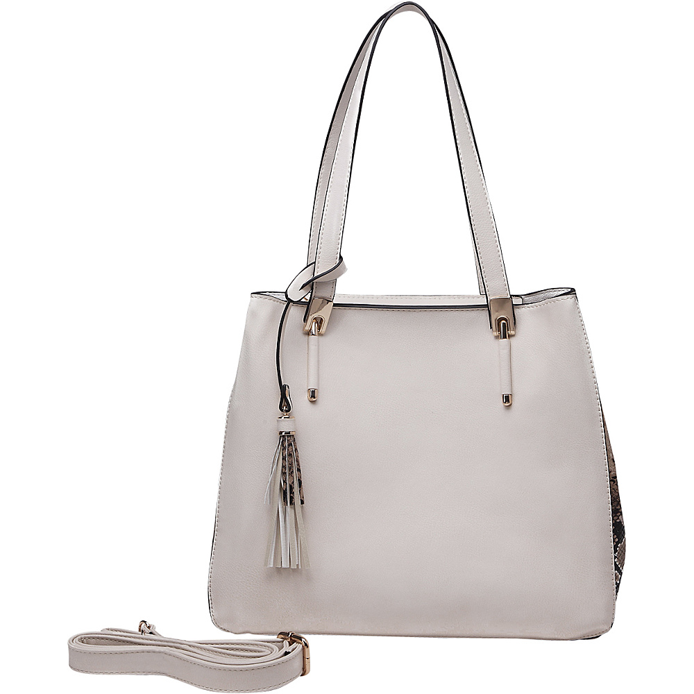MKF Collection Abagail Shoulder Tote with Removable Organizer Pouch Beige MKF Collection Manmade Handbags