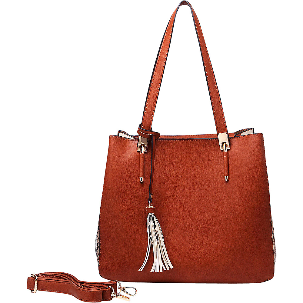 MKF Collection Abagail Shoulder Tote with Removable Organizer Pouch Brown MKF Collection Manmade Handbags