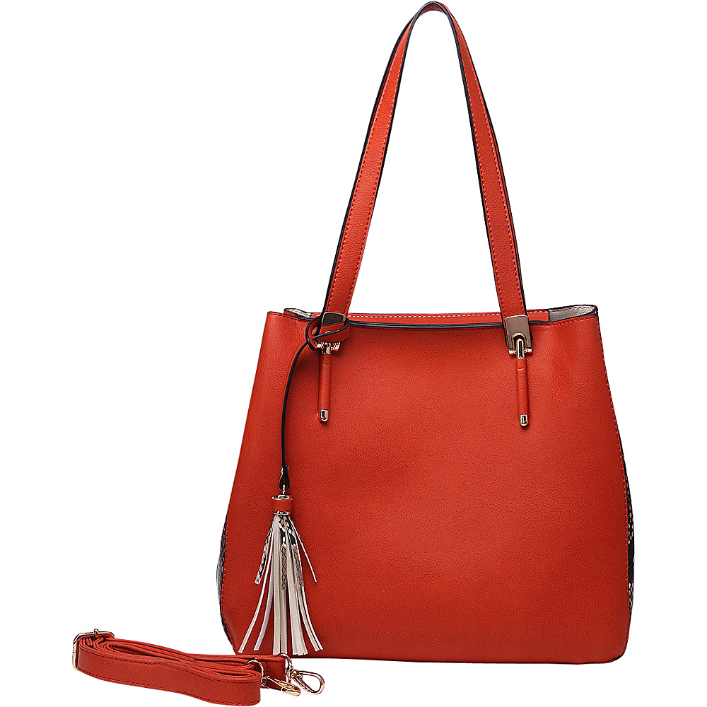 MKF Collection Abagail Shoulder Tote with Removable Organizer Pouch Orange MKF Collection Manmade Handbags