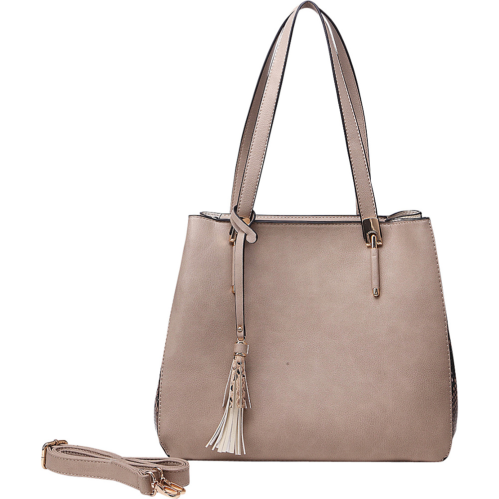 MKF Collection Abagail Shoulder Tote with Removable Organizer Pouch Taupe MKF Collection Manmade Handbags