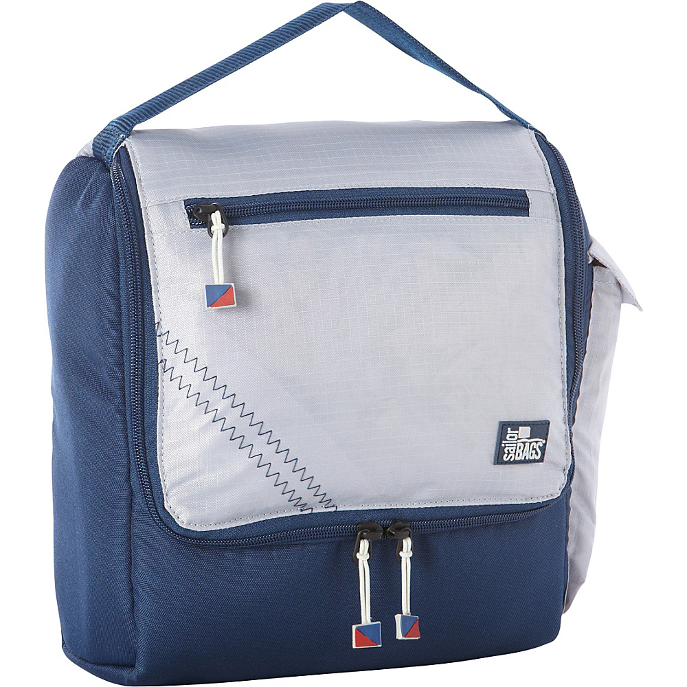 SailorBags Silver Spinnaker Insulated Lunch Box Silver with Blue Trim SailorBags Travel Coolers