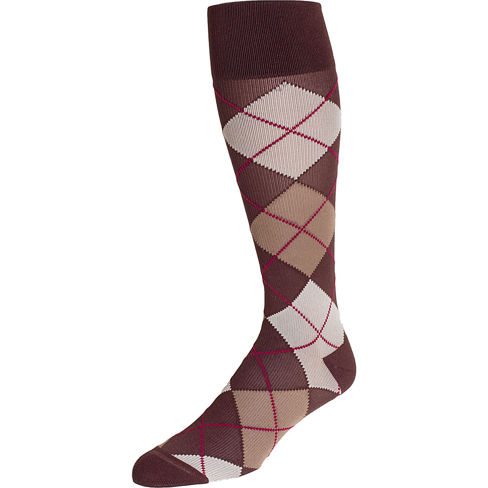 Rejuva Argyle Compression Socks Chestnut â Medium Rejuva Legwear Socks
