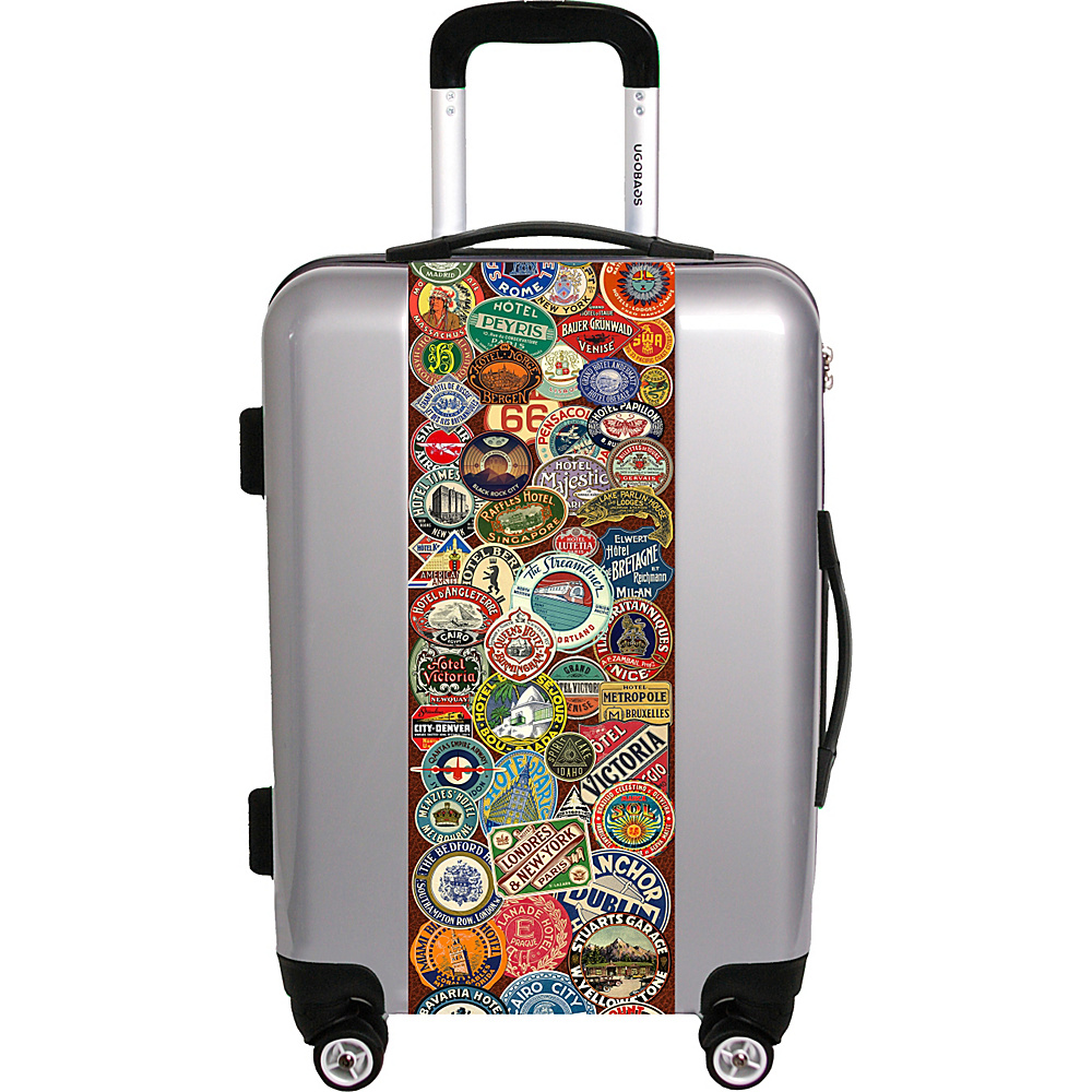 Ugo Bags Travel Stickers By Gary Grayson 26.5 Luggage Silver Ugo Bags Hardside Checked