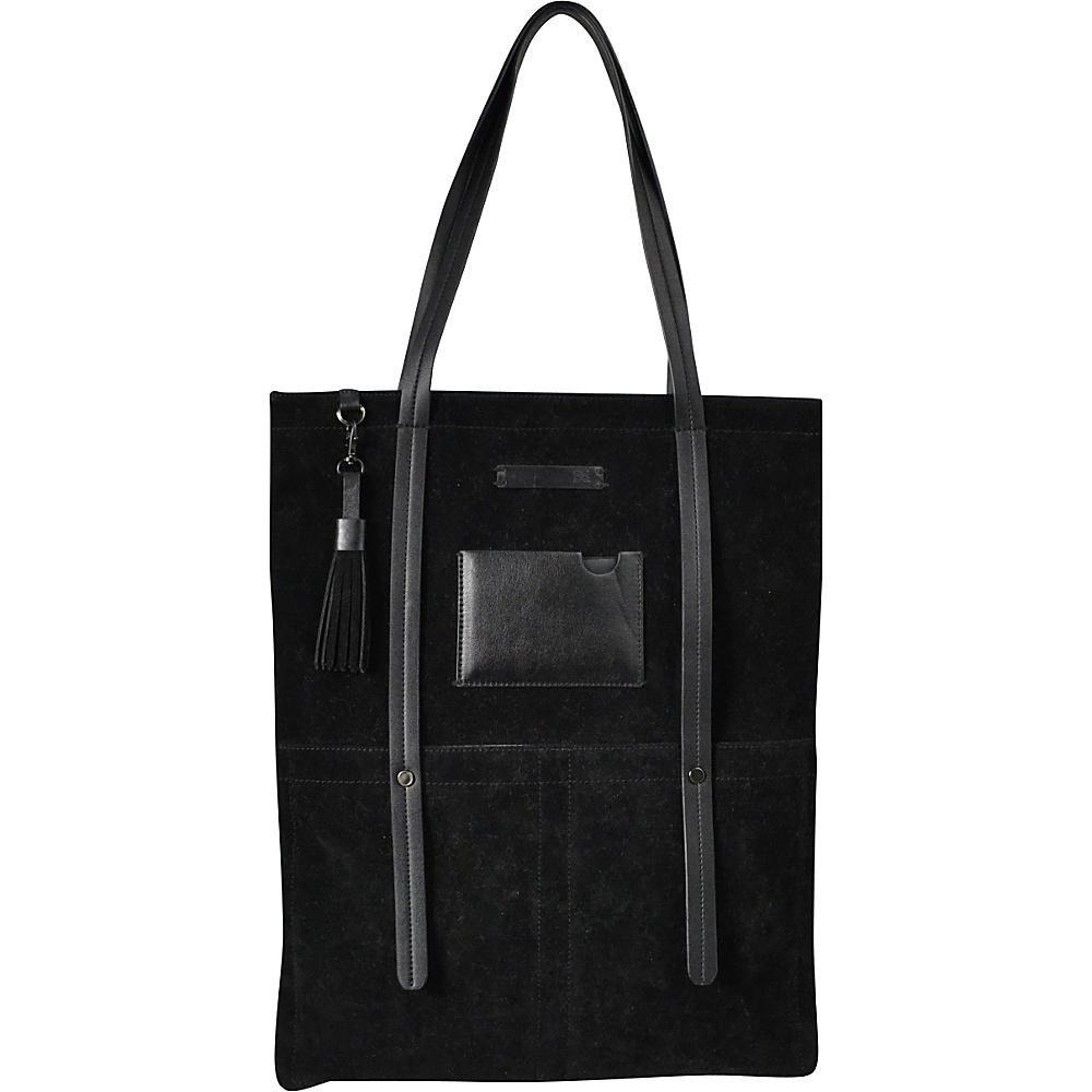 Sherpani Hadley Tote PU Suede Black Sherpani Leather Handbags
