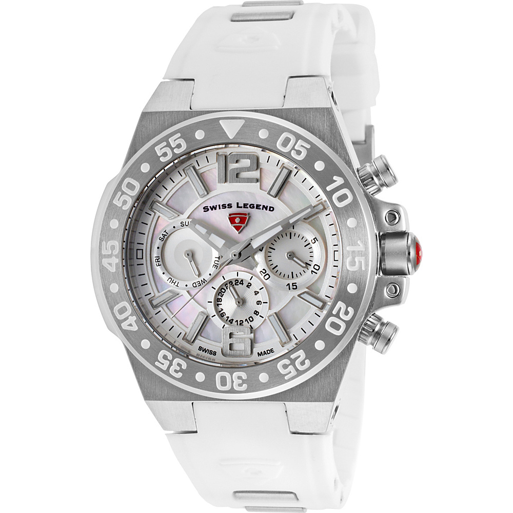 Swiss Legend Watches Opus Multi Function Silicone Band Watch White Silver Swiss Legend Watches Watches