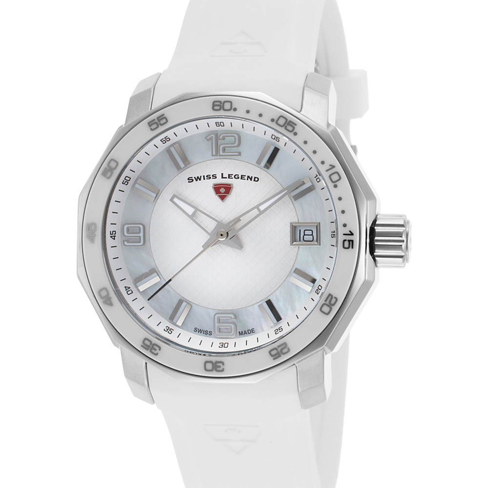 Swiss Legend Watches Geneve Silicone Band Watch White Silver Swiss Legend Watches Watches